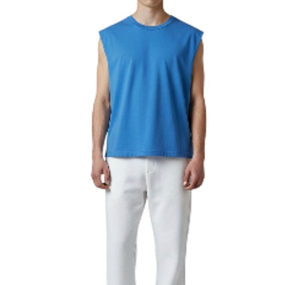 ALO YOGA Muscle Jersey Tank Top Men Sz M Sky Blue Athletic Travel Sporty Resort